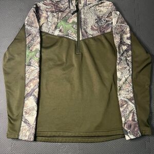 Medium Truetimber Green Camo 1/4 Zip Sweatshirt 100% Polyester